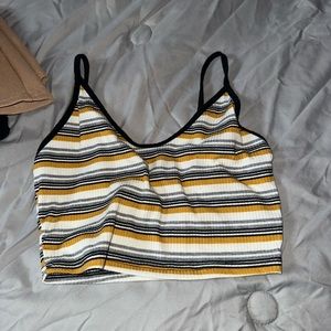 Floral and striped cropped tops